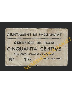 PASSANANT (Tarragona) - 50 cèntims 1937