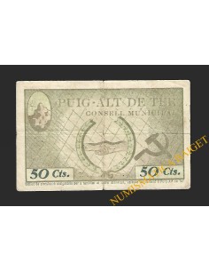PUIG-ALT DE TER (Girona) - 50 cèntims 1937