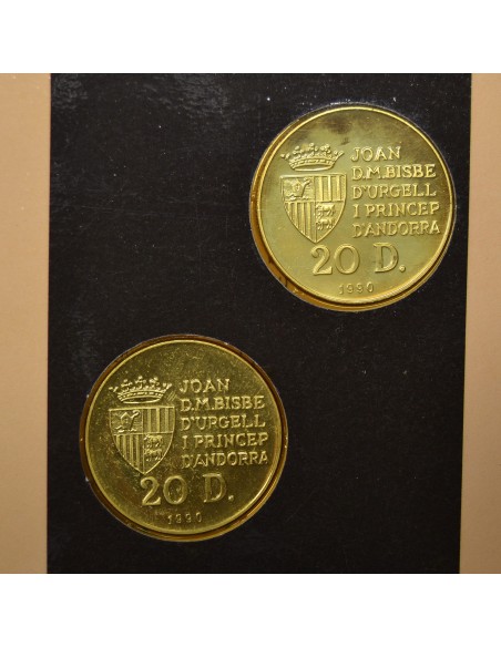 ANDORRA 1990 20 DINERS - 2 MONEDAS OLIMPICAS
