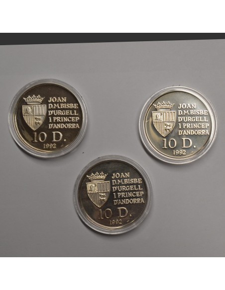 ANDORRA 1992 10 DINERS - FAUNA (3 MONEDAS)