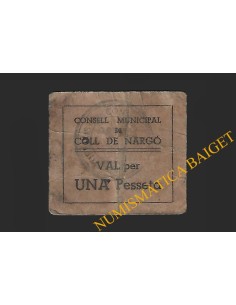 COLL DE NARGÓ (Lleida), 1 pesseta. 1937