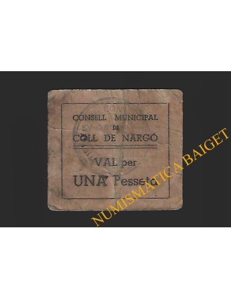COLL DE NARGÓ (Lleida), 1 pesseta. 1937