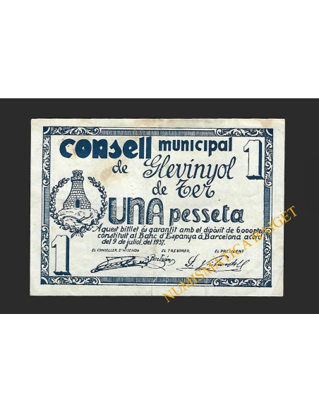 GLEVINYOL DE TER (Barcelona), 1 pesseta. 1937