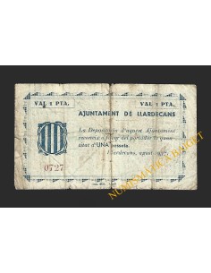 LLARDECANS (Lleida) - 1 pesseta 1937