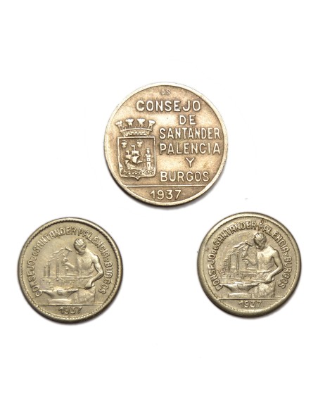 SANTANDER, PALENCIA Y BURGOS 1937 - Serie Completa