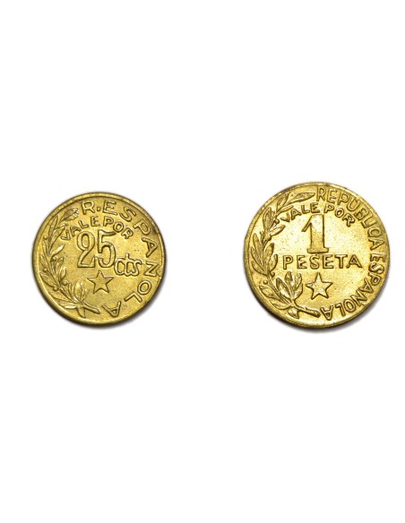 CONSEJOS MUNICIPALES DE MENORCA - 25 céntimos y 1 peseta