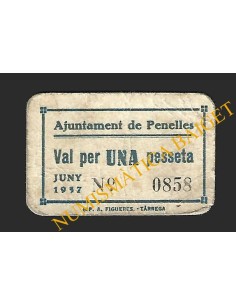 PENELLES (Lleida) - 1 Pesseta 1937