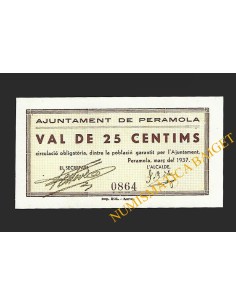 PERAMOLA (Lleida) - 25 cèntims 1937