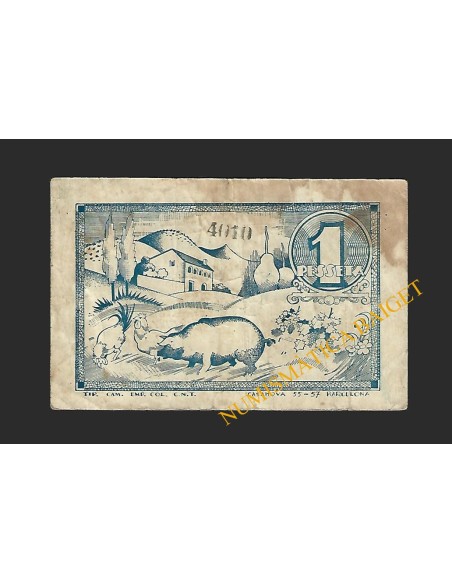 PRATS DE LLUÇANES (Barcelona) - 1 pesseta 1937