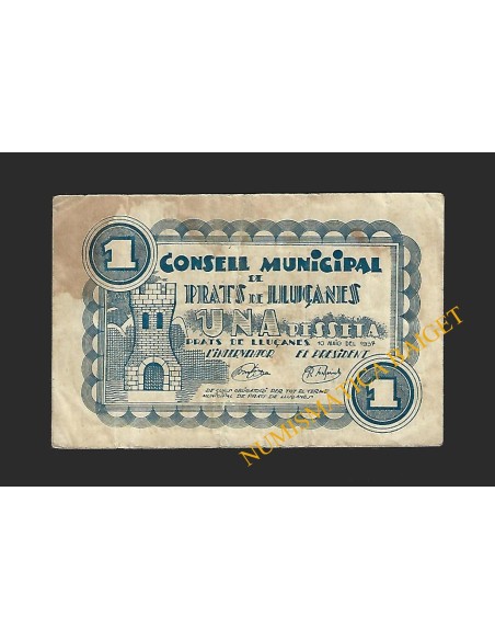 PRATS DE LLUÇANES (Barcelona) - 1 pesseta 1937