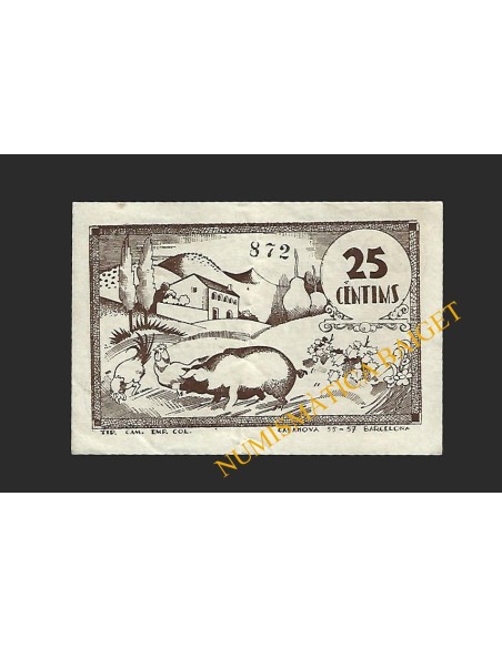 PRATS DE LLUÇANES (Barcelona) - 25 cèntims 1937