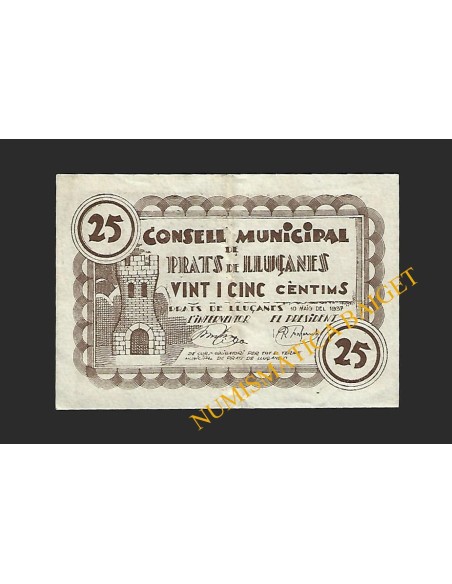 PRATS DE LLUÇANES (Barcelona) - 25 cèntims 1937