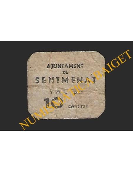 SENTMENAT (Barcelona) - 10 cèntims 1937
