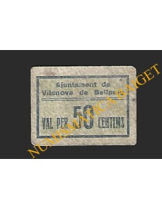 VILANOVA DE BELLPUIG (Lleida) - 50 cèntims 1937