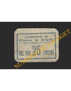 VILANOVA DE BELLPUIG (Lleida) - 25 cèntims 1937