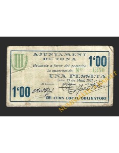 TONA (Barcelona) - 1 pesseta 1937