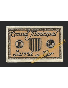 SARRIA DE TER (Girona) - 0'50 pessetes 1937 2