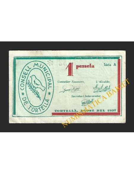 TORTELLA (Girona) - 1 pesseta 1937