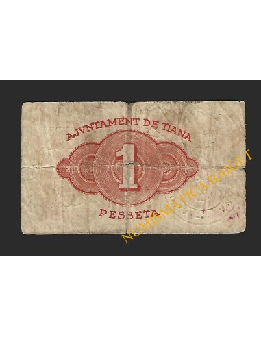 TIANA (Barcelona) - 1 pesseta 1937