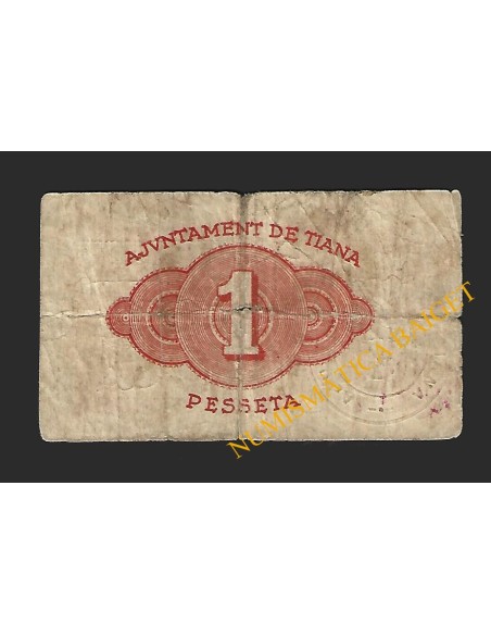 TIANA (Barcelona) - 1 pesseta 1937