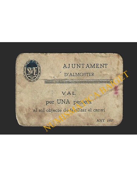 ALMOSTER (Tarragona) - 1 pesseta 1937