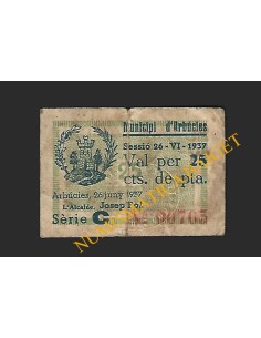 ARBUCIES (Girona) - 25 cèntims 1937