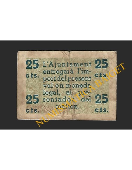 ARBUCIES (Girona) - 25 cèntims 1937