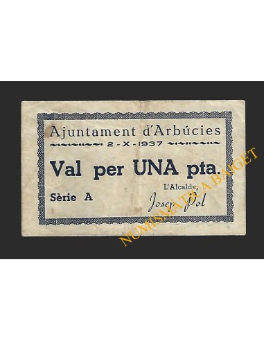 ARBUCIES (Girona) - 1 pesseta 1937