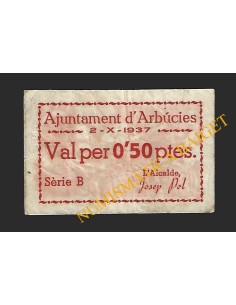 ARBUCIES (Girona) - 0,50 pessetes 1937