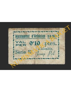 ARBUCIES (Girona) - 0,10 pessetes 1937