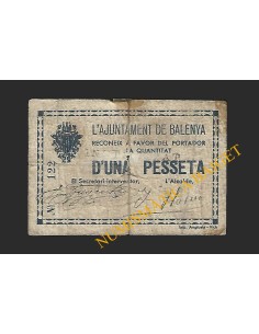 BALENYA (Barcelona) - 1 pesseta 1937