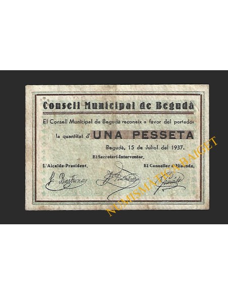 BEGUDA (Girona) - 1 pesseta 1937