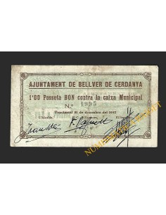 BELLVER DE CERDANYA (Lleida) - 1 pesseta 1937