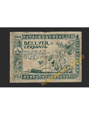 BELLVER DE CERDANYA (Lleida) - 1 pesseta 1937