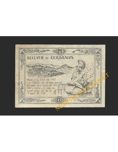 BELLVER DE CERDANYA (Lleida) - 25 cèntims 1937