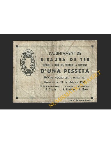BISAURA DE TER (Barcelona) - 1 pesseta 1937