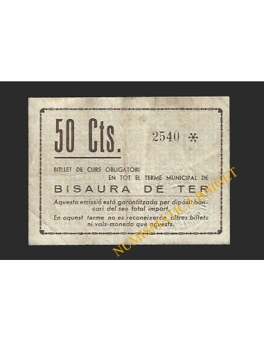 BISAURA DE TER (Barcelona) - 50 cèntims 1937