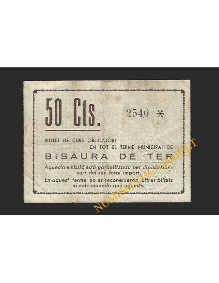 BISAURA DE TER (Barcelona) - 50 cèntims 1937