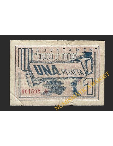 CABRERA DE MATARO (Barcelona) - 1 pesseta 1937