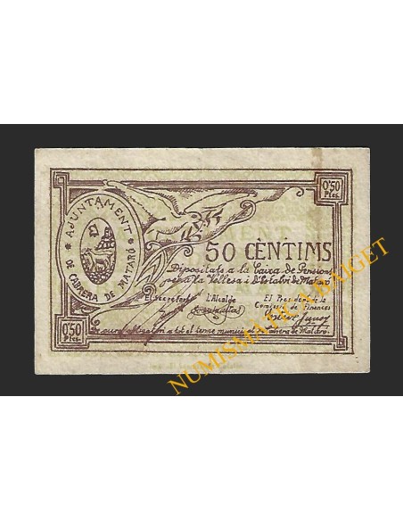 CABRERA DE MATARO (Barcelona) - 50 cèntims 1937