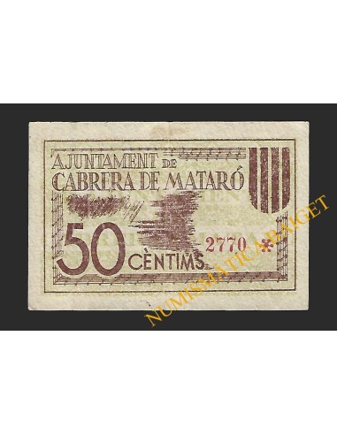 CABRERA DE MATARO (Barcelona) - 50 cèntims 1937