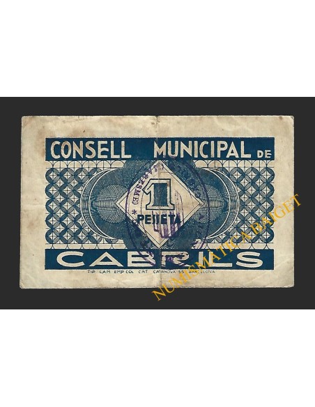 CABRILS (Barcelona) - 1 pesseta 1937