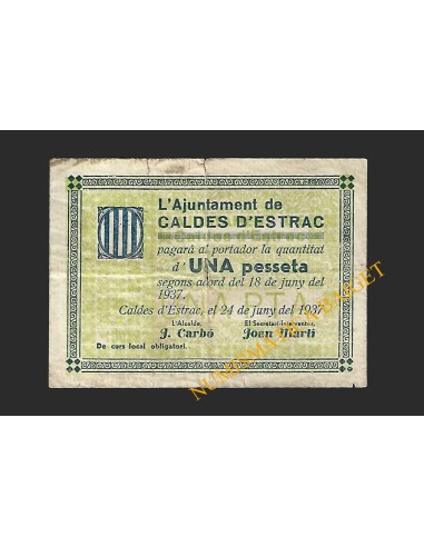 CALDES D'ESTRAC (Barcelona) - 1 pesseta 1937