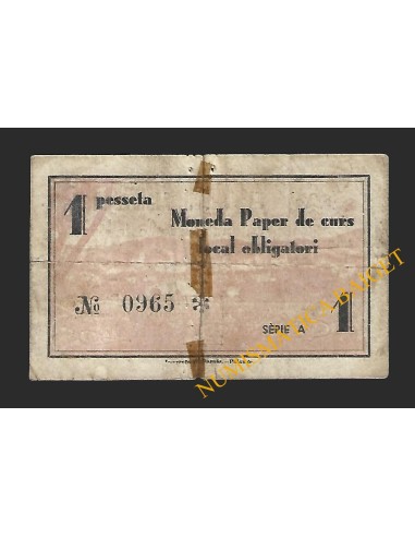 CALONGE DE LA COSTA BRAVA (Girona) - 1 pesseta 1937