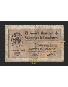 CALONGE DE LA COSTA BRAVA (Girona) - 1 pesseta 1937