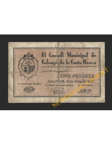 CALONGE DE LA COSTA BRAVA (Girona) - 1 pesseta 1937