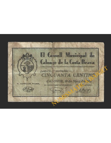 CALONGE DE LA COSTA BRAVA (Girona) - 50 cèntims 1937
