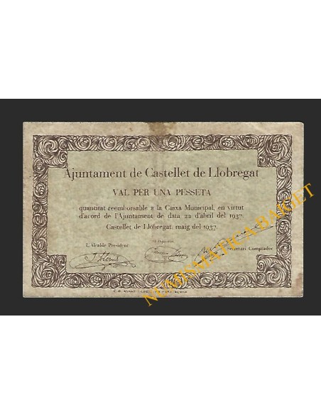 CASTELLET DE LLOBREGAT (Barcelona) - 1 pesseta 1937
