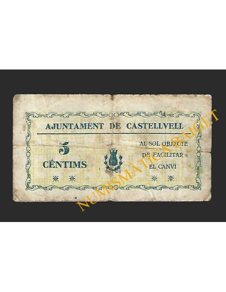 CASTELLVELL (Tarragona) - 5 cèntims 1937