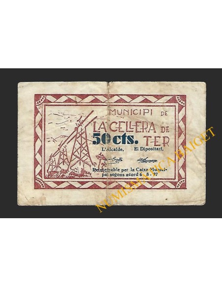 CELLERA DE TER (Girona) - 50 cèntims 1937